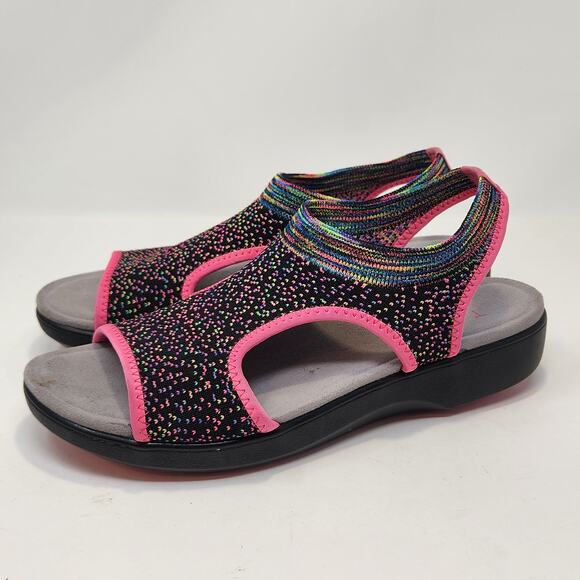 TRAQ by Alegria Qeen Funplex Pink Dream Knit Sport Sandals Size 38 US 8 Comfort - Picture 4 of 8